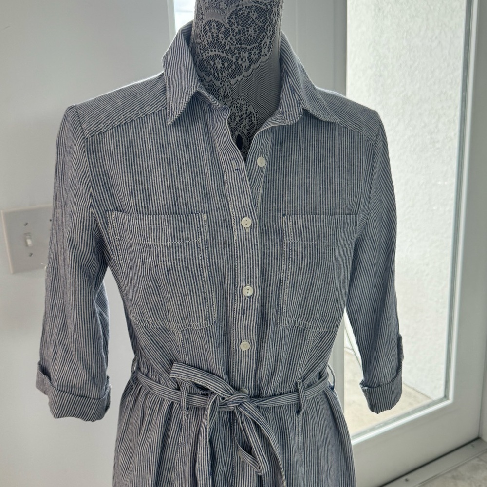Max Studio Gray Buttoned Midi Dress - Picture 3 of 8